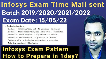Infosys exam time 10am , 15/05/2022 | Infosys Exam Pattern | How to crack in 1day