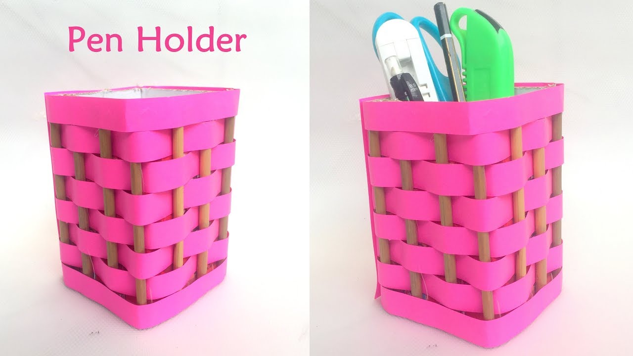 Diy How To Make Pen Stand Pencil Holder Desk Organizer From