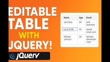 How to Create an Inline Editable Table With Jquery