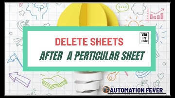 Delete Sheets After Particular Sheet | Advanced VBA in Hindi