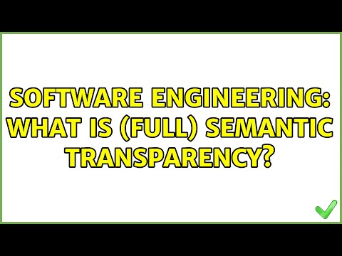 Software Engineering: What is (full) semantic transparency?