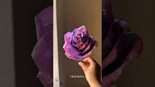 how to make a purple 💜 rose with tissue paper DIY flower meking for rose day | craft ideas #shorts