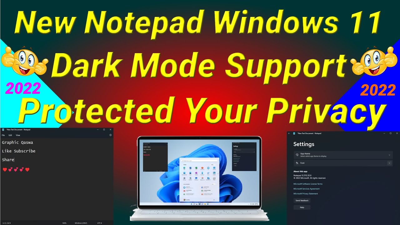 New Notepad Windows 11 | New Notepad App in Windows 11dark mode support ...