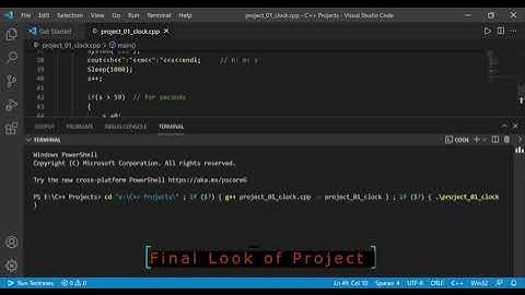 How to clock project using C++ | simple project for Noob | Beginners | coding | projects | vs code