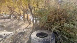 A Calm Autumn Scene By The River In Abgarm Rashk, Sepidan. Den Leaves, Clear Water