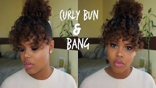 Easy Curly Bang Bun Tutorial Holiday Hairstyle For Natural Hair Youtube