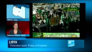 Libya: Police fire tear gas at anti-Gaddafi protesters in Tripoli