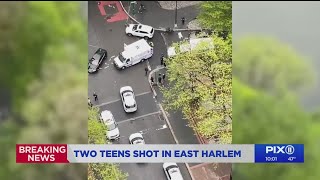 2 teens shot near Central Park in East Harlem
