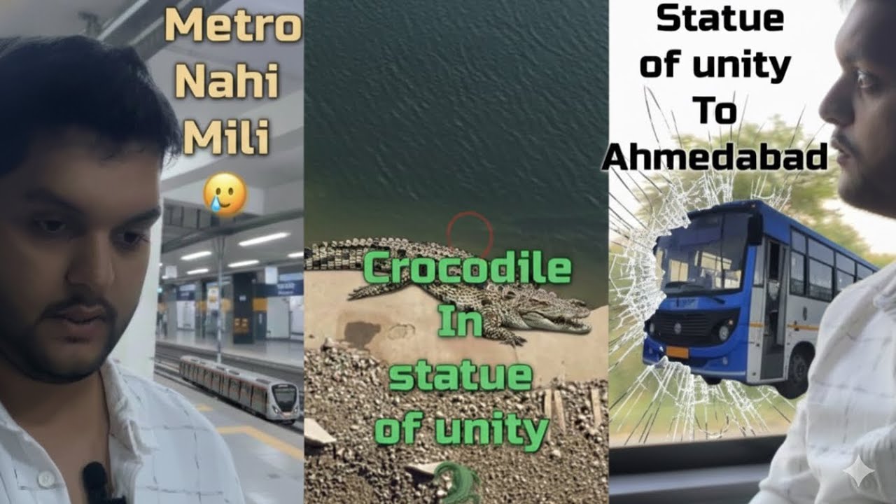 Sabarmati river main ￼￼￼￼magaramachchh | statue of unity to Ahmedabad ￼by bus | unexpected ￼happen