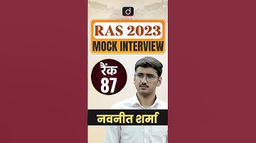 RAS 2023 Topper | Navneet Sharma | Rank-87 | Mock Interview | Drishti RAS