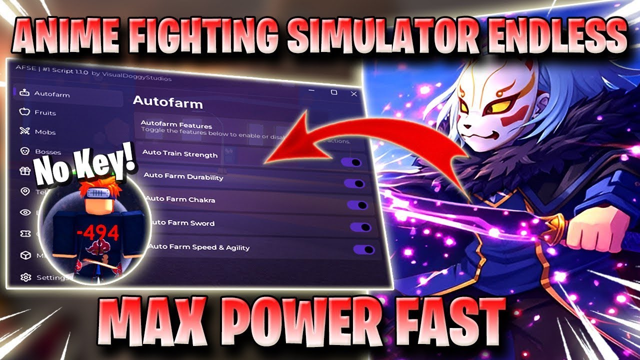 ANIME FIGHTING SIMULATOR ENDLESS SCRIPT *NO KEY* AUTO FARM, FAST AUTO AREAS, INFINITE STATS & MORE!✅