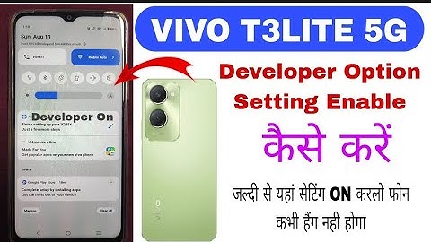 Vivo T3 Lite 5G Developer Option On Kaise kare | How to Enable Developer Option Setting Vivo T3lite