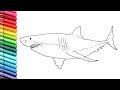 How to Draw Great White Shark Monster from the Sea - Drawing Lesson for Kids