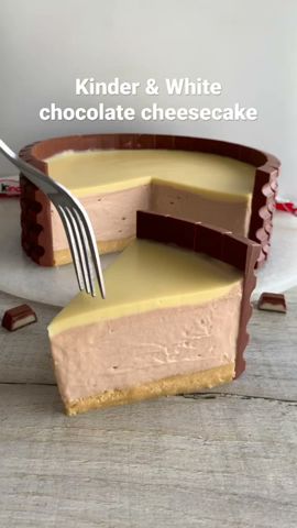 Amazing Kinder \u0026 White Chocolate Cheesecake! #easyrecipe