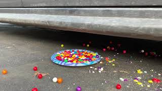 Crushing Crunchy Things by Car! Markers, Coca-Cola, Plate of Candy!