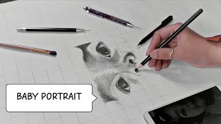 Drawing a Baby Portrait with Graphite Pencils screenshot 3