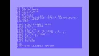 Leibniz's Notation on a Commodore 64 Used to Calculate PI