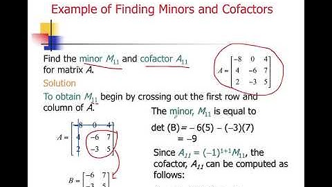 9  Determinant   Minor and Cofactor part 1