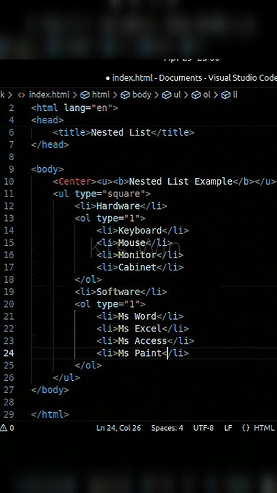 How to Create Nested Lists in HTML – Step by Step - YouTube