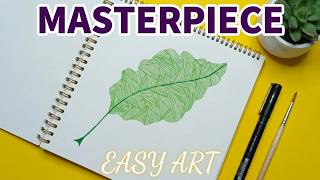 Create a Masterpiece with Just a Few Simple Lines & One Color! (Minimal Leaf Drawing)