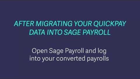 Quickpay to Sage Payroll post-migration task 1