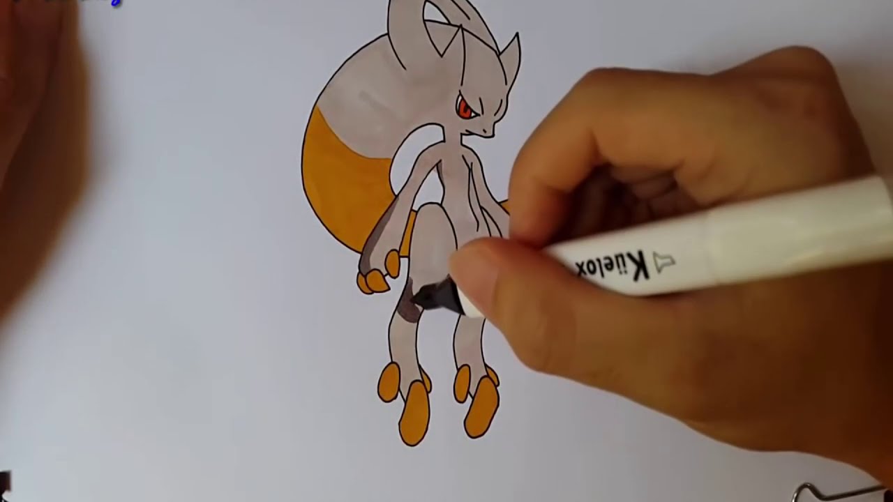 COMO DESENHAR O POKÉMON MEGA MEWTWO Y  HOW TO DRAW POKÉMON MEGA MEWTWO Y 