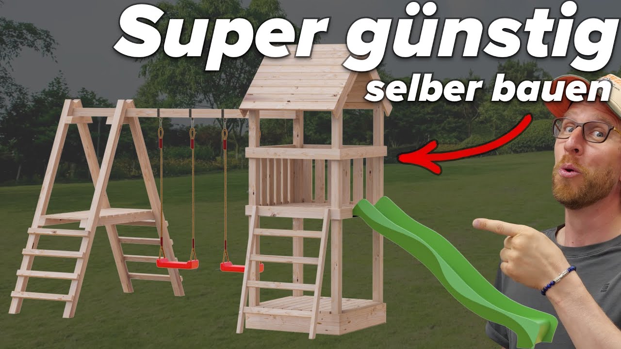 SO baut man einen Spielturm mit WENIG HOLZ GÜNSTIG selber - YouTube