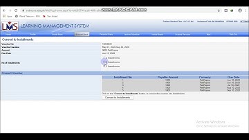 How to convert VU fee voucher into installments