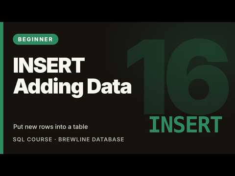 SQL INSERT INTO: Add Rows to a Table | SQL for Beginners