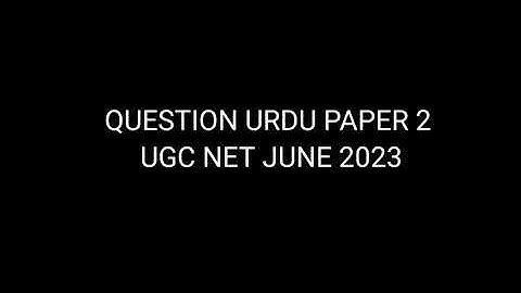 urdu net June 2023 question paper with answer key ugc net jrf urdu paper