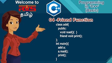 04  Friend Function  Programming in C++ Basic   RVS Tech  Tamil