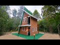 Build The Most Modern Slide Roof Villa House by Ancient Skills