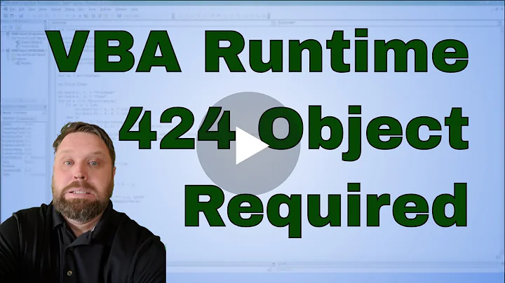 VBA Run-time error '424' Object Required Error