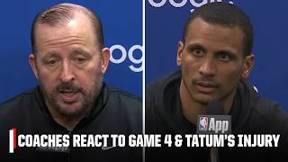 Tom Thibodeau and Joe Mazzulla react to Knicks' Game 4 win & Jayson Tatum's injury | NBA on ESPN