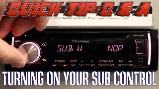 How to turn on you Sub woofer control on your Pioneer DEH radio screenshot 2