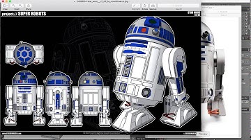 R2-D2 Blender Tutorial - Panel Lines without editing the mesh (Part 9)