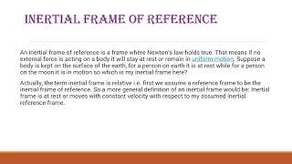 Inertial and non-inertial frames...Classical mechanics