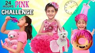 24 Hour Living in A PINK WORLD With My Pet Challenge | MyMissAnand
