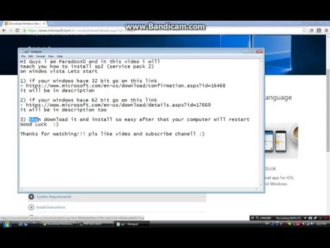 How to download and install sp2 (service pack 2) on Windows Vista