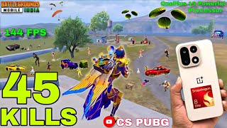 45 KILLS!😍 MY BEST AGGRESSIVE RUSH GAMEPLAY 🔥 OnePlus 15 - Gaming Device 144/120 FPS Gyro Testing?