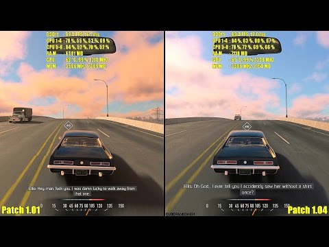 Mafia 3 Pc Update Patch 1.04 Vs Patch 1.01 GTX 980 TI Ultra Frame Rate Comparison