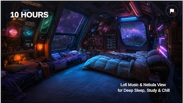 10 HOURS Cozy Space Bedroom Ambience 🌌 Lofi Music & Nebula View for Deep Sleep, Study & Chill