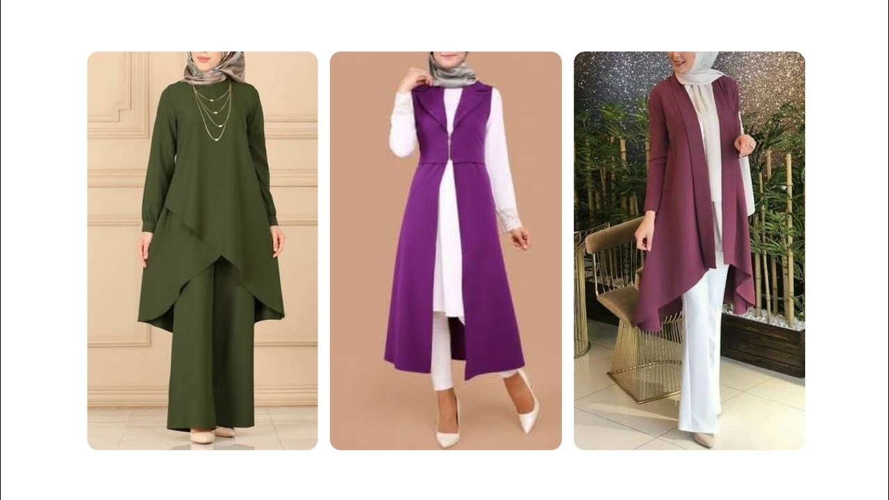 اقوي تشكيلة من الجاكت الطويل (التونك)للمحجبات تصميمات والوان جذابه ومبهجة 