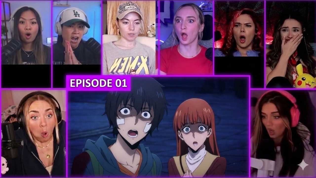 [EPIC GIRLS REACT] Sung Jin Woo enters the Double Dungeon | Solo Leveling Ep 1 Reaction Mashup