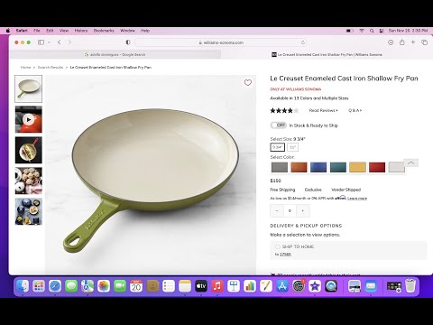 Williams Sonoma Le Creuset Enameled Cast Iron Shallow Fry Pan