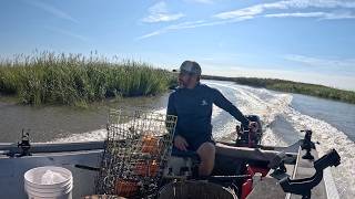 Exploring South Jersey Creeks for Blue Claw Crabs. Catch and Cook!!
