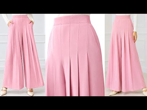 Korean Palazzo Pant Cutting & Stitching| Perfect Pleats 🔥 Elegant Fit | Korean PantCutting