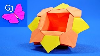 Оригами коробочка Цветок из бумаги своими руками Оригами коробочка Цветок из бумаги своими руками