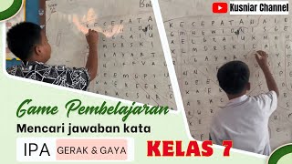 SERU !!! GAME PEMBELAJARAN IPA CARI KATA MATERI GAYA DAN GERAK !