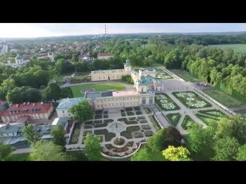 Wilanow palace. Muzeum Pałacu Króla Jana III w Wilanowie, drones video, 1080p